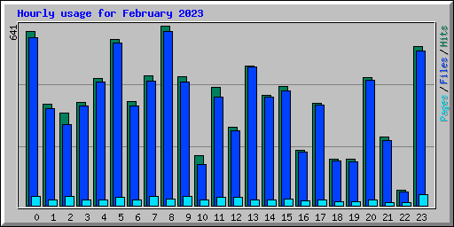 Hourly usage for February 2023